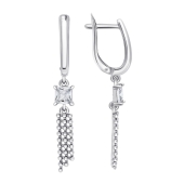 Серьги из серебра с финитами