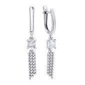 Серьги из серебра с финитами