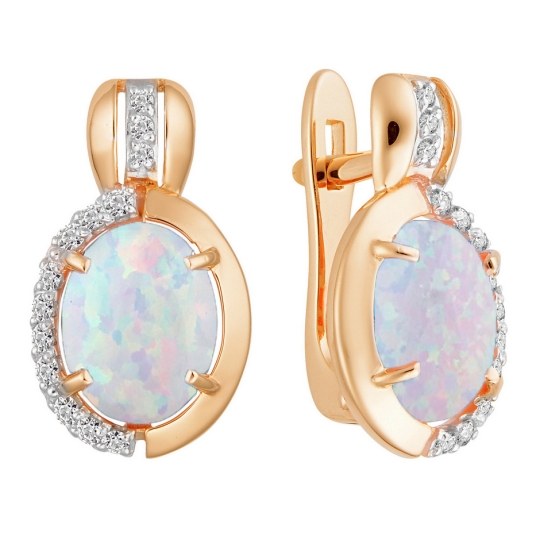 Серьги из золота с фианитами