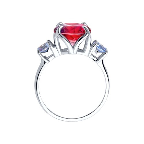 Кольцо из серебра с фианитами