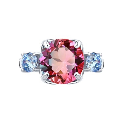 Кольцо из серебра с фианитами