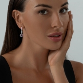 Серьги из серебра с ситаллами и фианитами