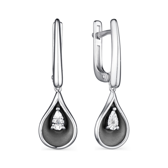 Кольцо из серебра с бриллиантом