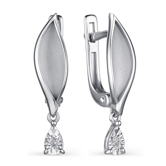 Серьги из серебра с фианитами