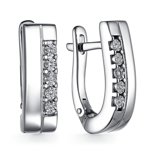 Серьги из серебра с кварцем