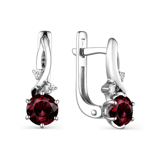 Серьги из серебра с фианитами