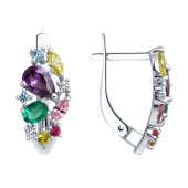 Серьги из серебра с миксом камней