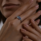 Кольцо из серебра с миксом камней