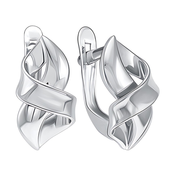 Серьги из серебра с фианитами