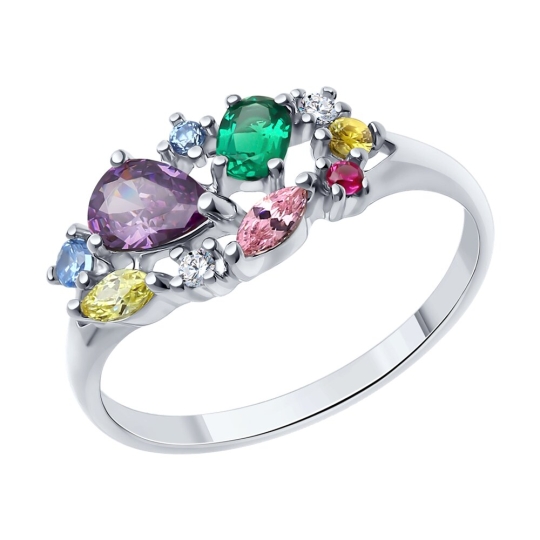 Серьги из серебра с миксом камней