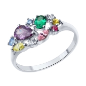 Кольцо из серебра с миксом камней