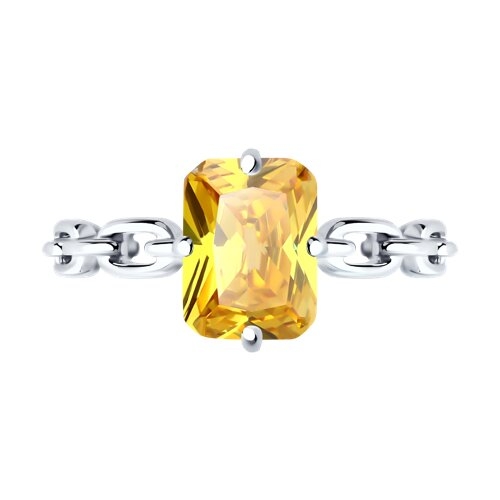 Кольцо из серебра с фианитами