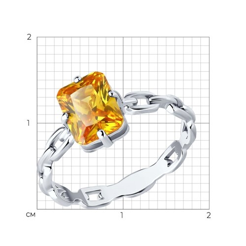 Кольцо из серебра с фианитами