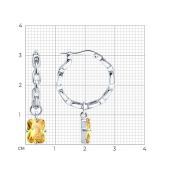 Серьги-трансформеры из серебра с фианитами