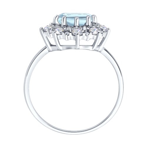 Серьги из серебра с топазами и фианитами