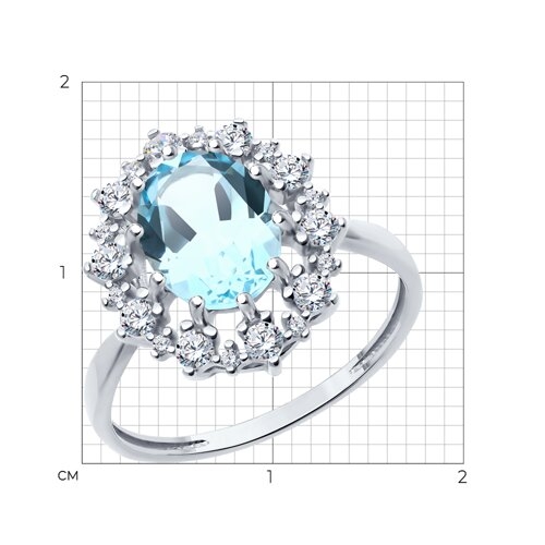 Серьги из серебра с топазами и фианитами