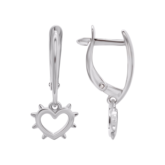 Серьги-трансформеры из серебра с фианитами