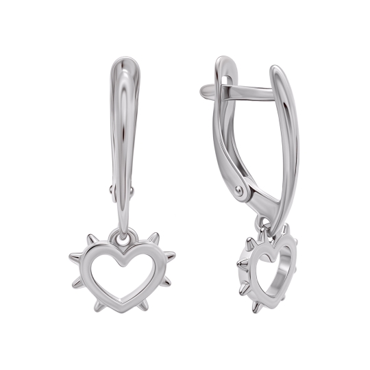 Серьги-трансформеры из серебра с фианитами