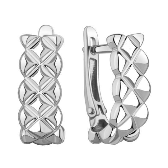 Серьги из серебра с гранатами и фианитами