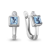 Серьги из серебра с топазами и фианитами