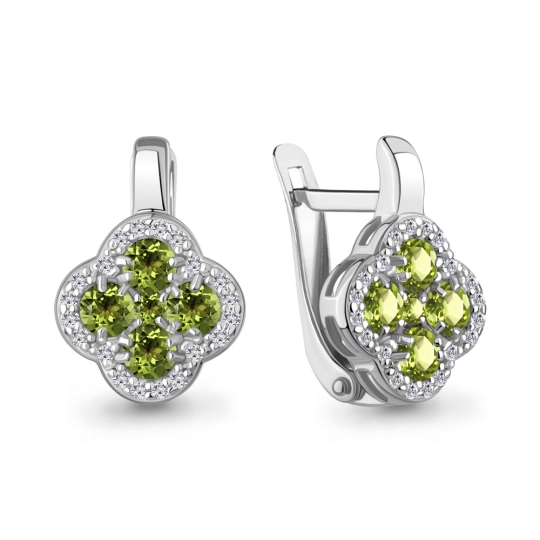 Серьги из серебра с топазами London и фианитами