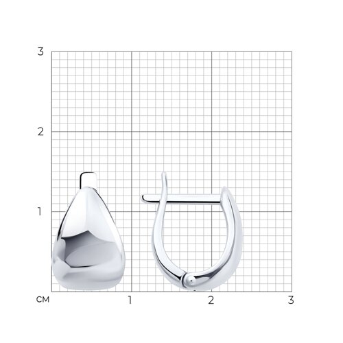 Серьги из серебра с фианитами