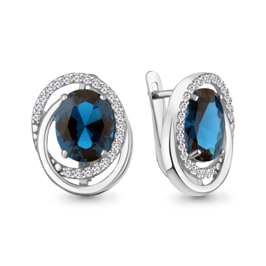 Кольцо из серебра с ювелирным кристаллом и фианитами