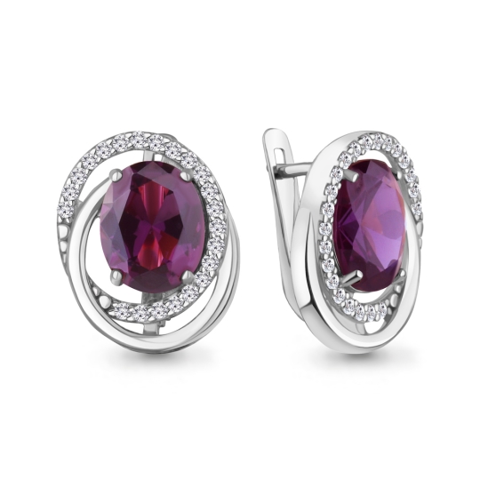 Кольцо из серебра с ювелирным кристаллом и фианитами