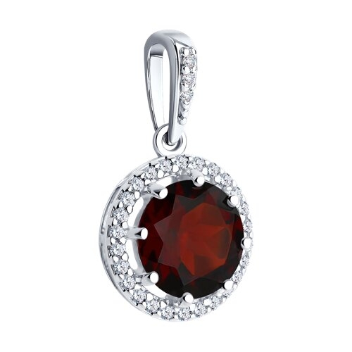 Подвеска из серебра с раухтопазом и фианитами