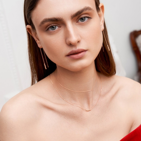 Серьги из золота с фианитами