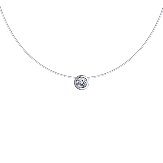 Колье из серебра с цитрином и фианитами