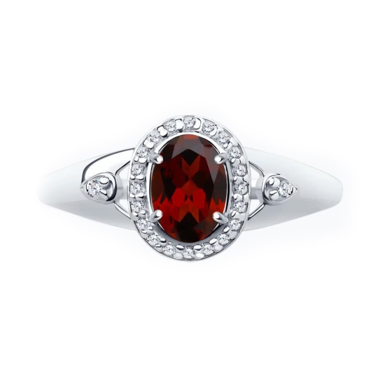 Кольцо из серебра с позолотой и фианитами