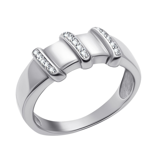 Кольцо из серебра с топазом и фианитами