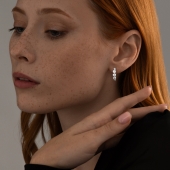 Серьги из серебра с фианитами