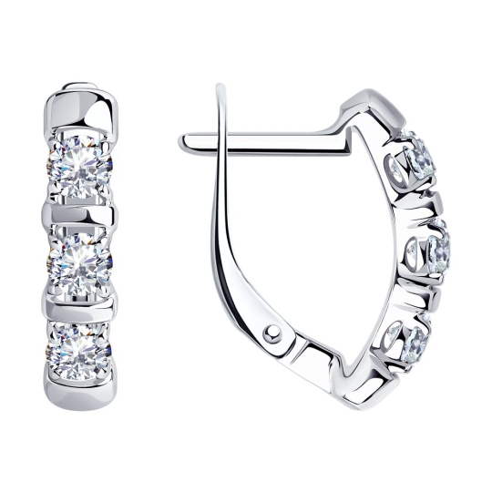 Серьги из серебра с топазами