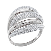 Кольцо из серебра с фианитами