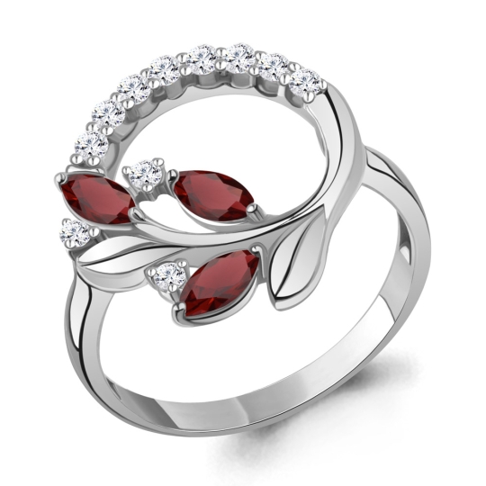 Кольцо из серебра с фианитами