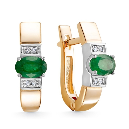 Серьги из золота с фианитами