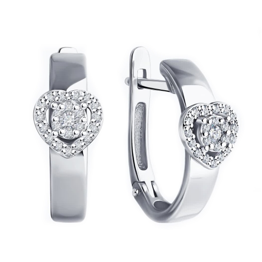 Серьги из золота с корундами