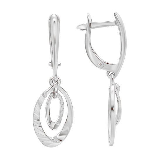 Серьги из серебра с позолотой и ситаллами