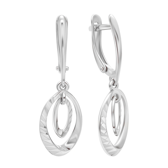 Серьги из серебра с позолотой и ситаллами