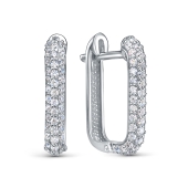 Серьги из серебра с фианитами
