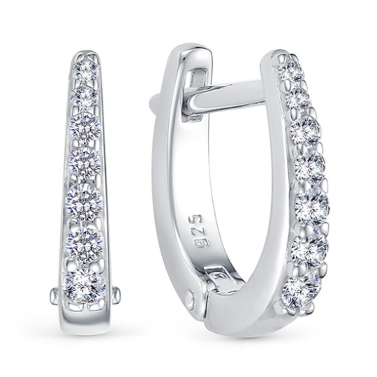 Серьги из серебра с топазами London и фианитами