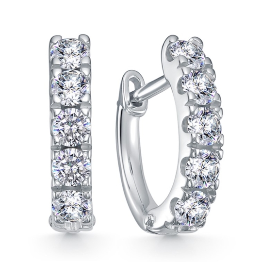 Серьги из серебра с золотыми вставками и бриллиантами