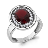 Кольцо из серебра с ювелирным кристаллом и фианитами