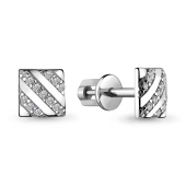 Серьги из серебра с фианитами 
