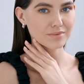 Серьги из серебра с фианитами