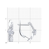 Серьги из серебра с фианитами