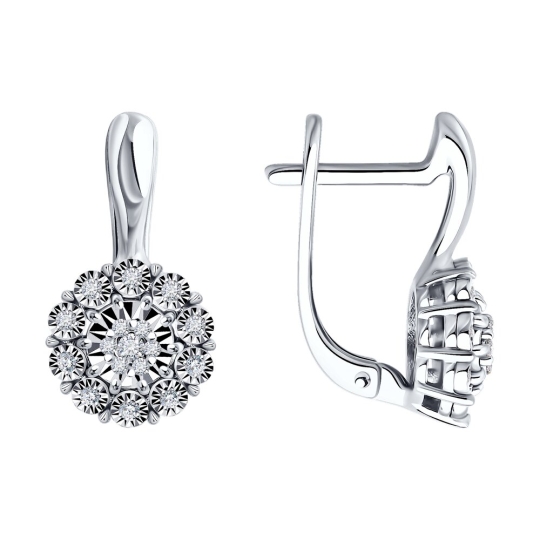 Серьги из белого золота с бриллиантами