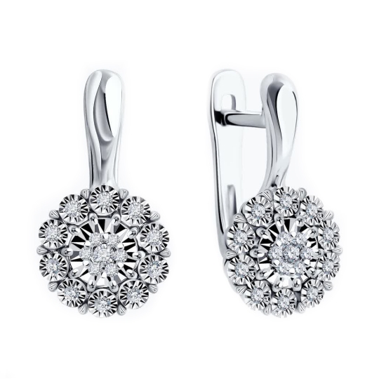 Серьги из белого золота с бриллиантами